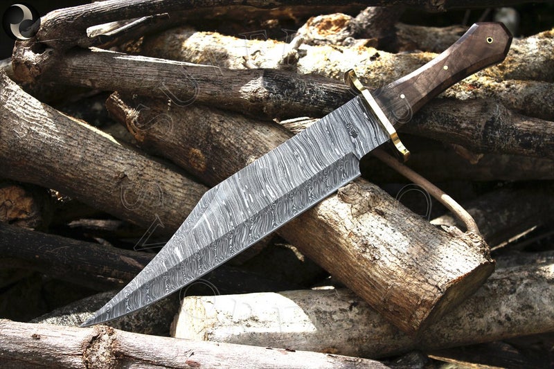 Coffin Hilt Bowie - Damascus Knife Carousel 6