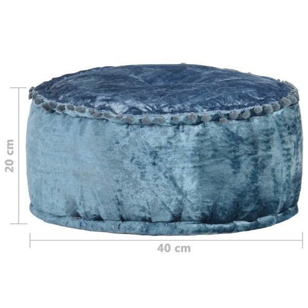 Round Pouffe Velvet 40x20 Cm Blue Xnipll Carousel 2