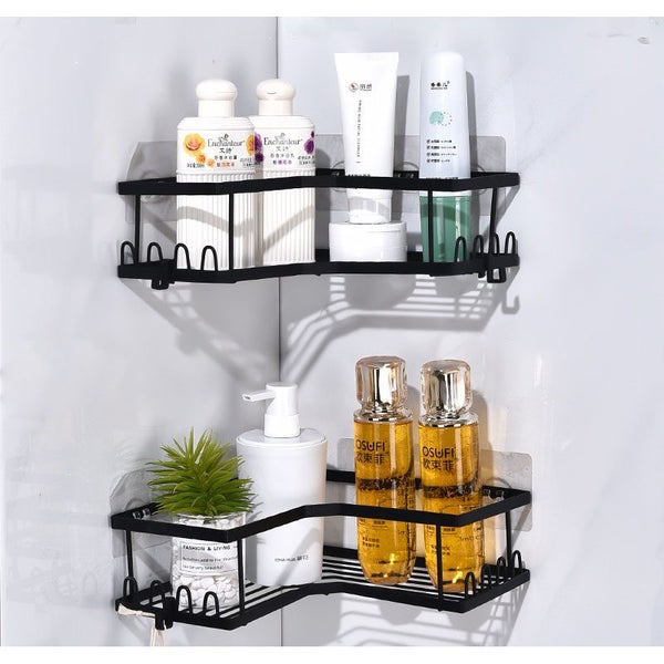 2Pcs Bathroom Corner Shelves Basket Carousel 1