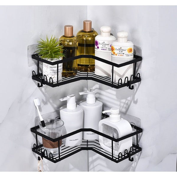 2Pcs Bathroom Corner Shelves Basket Carousel 2