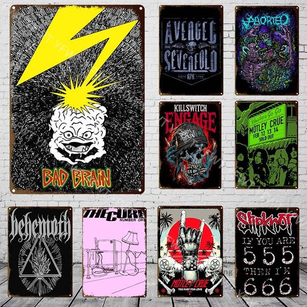 Rock Band Metal Tin Sign Decorative Plates Vintage Rock Poster Carousel 2