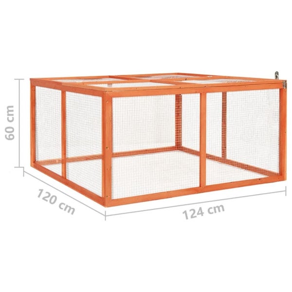 Rabbit Hutch 124x120x60 Cm Solid Firwood Oibnil Carousel 2