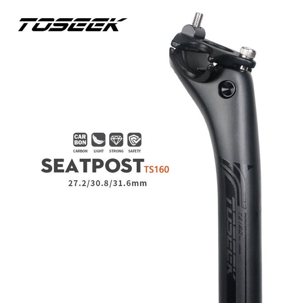 TOSEEK Carbon Seatpost 27.2 31.6mm Length 400mm Matte Black MTB Road Carousel 2