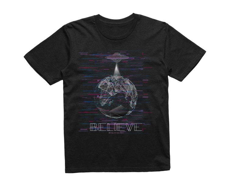 Reality Glitch Digital Abduction UFO Upload Kids T-Shirt Carousel 1