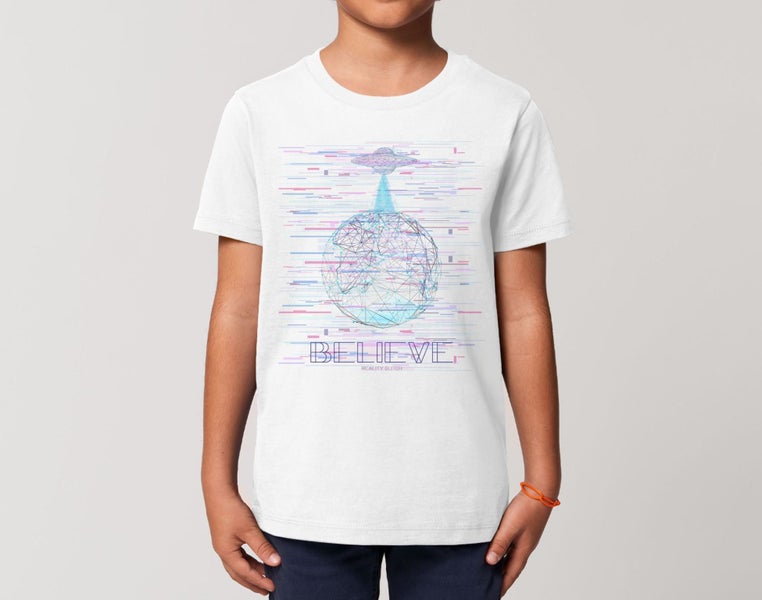 Reality Glitch Digital Abduction UFO Upload Kids T-Shirt Carousel 2