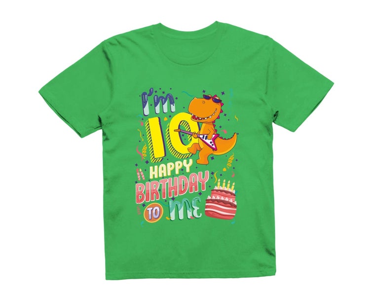 Reality Glitch I'm Ten Happy Tenth Birthday Kids T-Shirt Carousel 1
