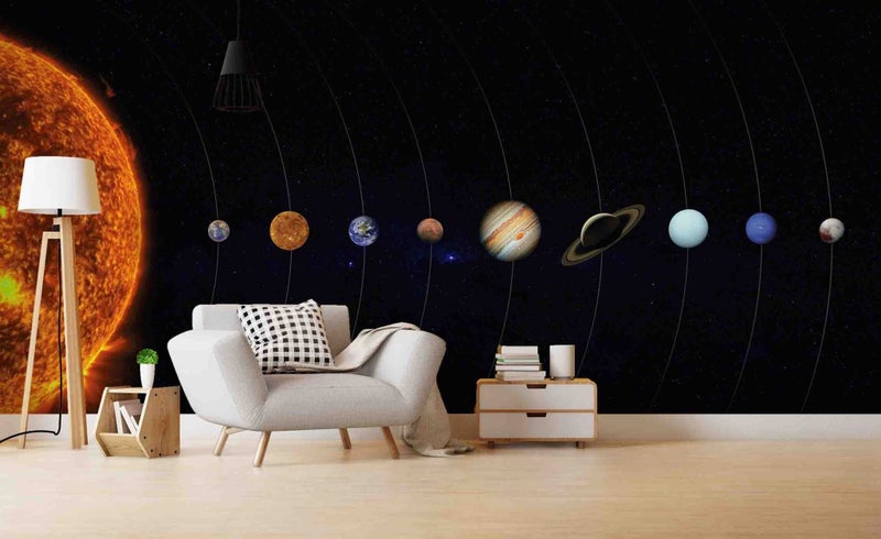 3D Space Solar System Wall Mural Wall Decor Peel & StickWallpaper Carousel 1
