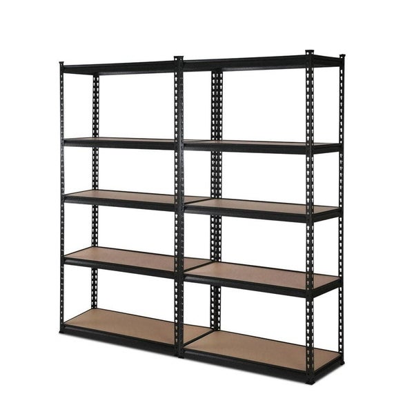 2x1.8m 5-shelves Steel Warehouse Shelving Racking Garage Storage Rack Black Carousel 1