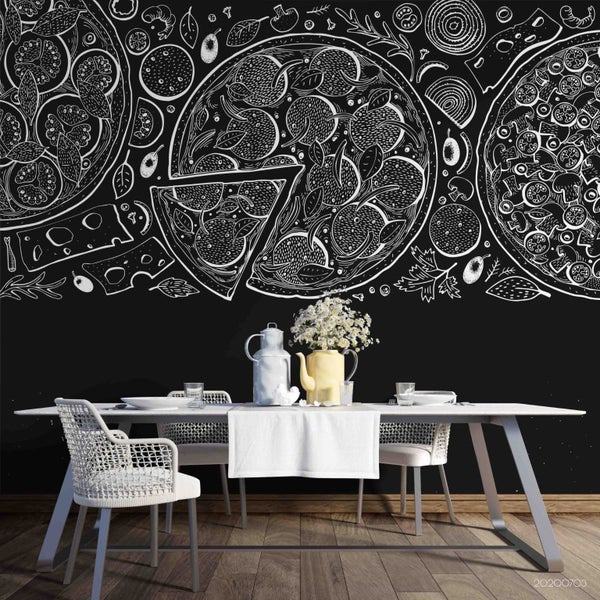 3D Black Pizza Wall Mural Wall Decor Peel & StickWallpaper SF3 Carousel 2