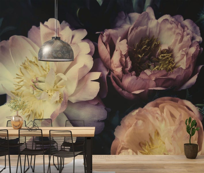 3D Vintage Rose Flower Background Wall Mural Wall Decor Peel & StickWallpaper Carousel 1