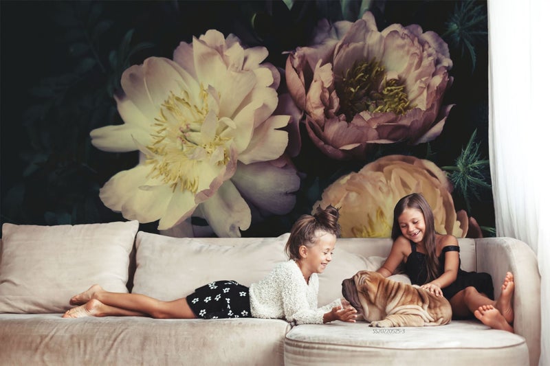 3D Vintage Rose Flower Background Wall Mural Wall Decor Peel & StickWallpaper Carousel 2