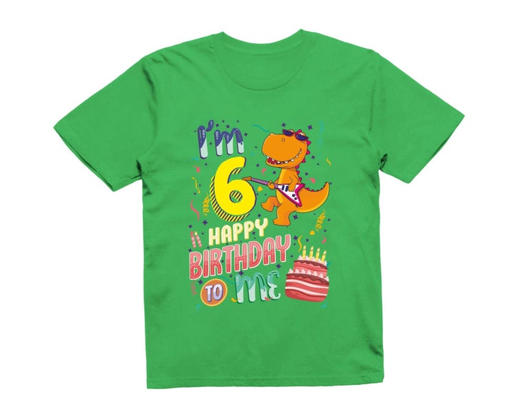Reality Glitch I'm Six Happy Sixth Birthday Kids T-Shirt Carousel 1