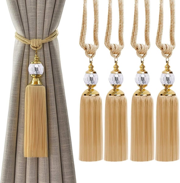 Curtain Holdbacks Rope Tie Backs Tassel Curtain hook Tiebacks Beaded Ball Carousel 2