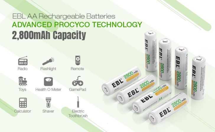High Capacity 4 Pack AA Rechargeable Battery 1.2V 2800mAh Ni-MH CE Certified Carousel 2
