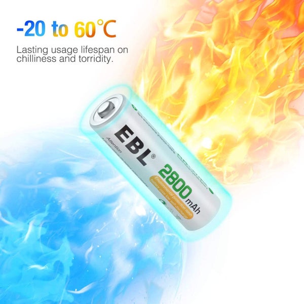 High Capacity 4 Pack AA Rechargeable Battery 1.2V 2800mAh Ni-MH CE Certified Carousel 7