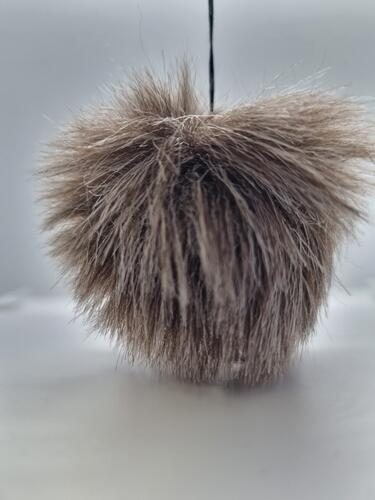 Mokuba Faux Fur Pom Pom Ball 70mm 48 - Brown Grey Carousel 1