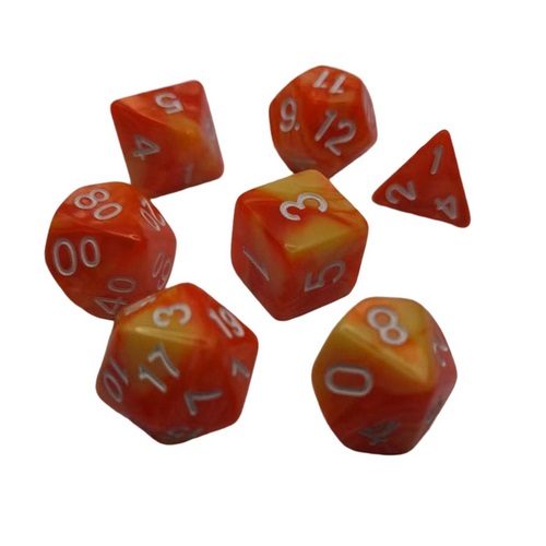 Dungeons and Dragons(DND) dice set Gemini (Orange, Yellow) Carousel 1