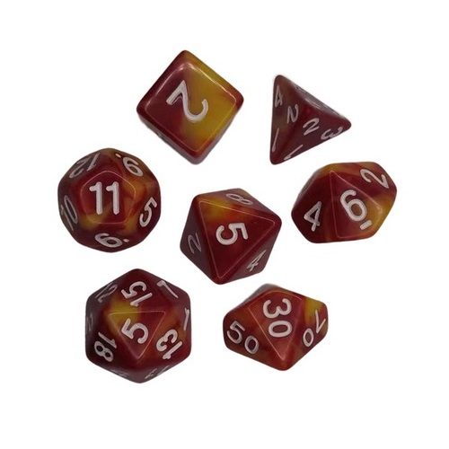 Dungeons and Dragons(DND) dice set Gemini (Red, Yellow) Carousel 1