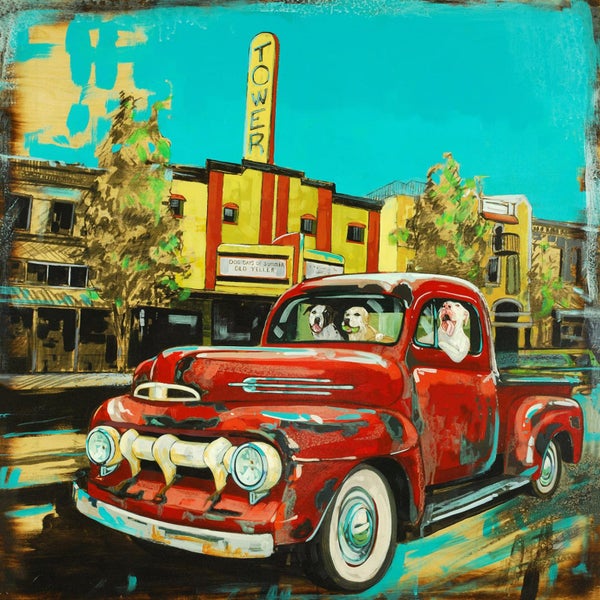 Free Shipping 1 Panel Canvas Wall Art - Dog Days of Summer Carousel 1