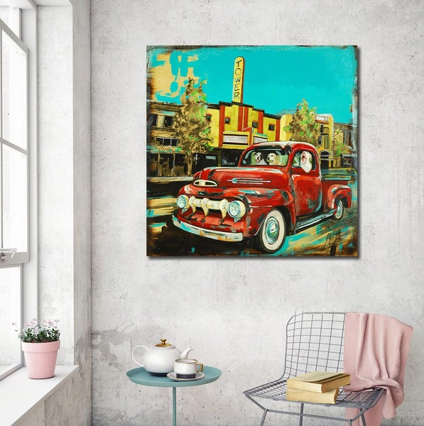 Free Shipping 1 Panel Canvas Wall Art - Dog Days of Summer Carousel 3