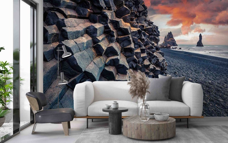 3D Rock Mountain Sea Beach Wave Wall Mural Wall Decor Peel & Stick Wallpaper Carousel 2