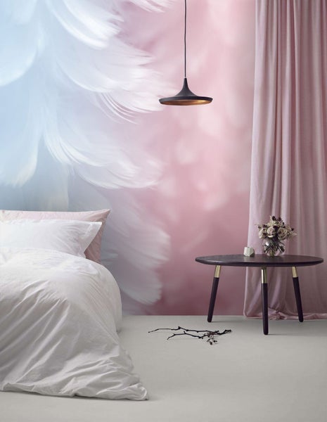 3D Fresh White Feather Pink Wall Mural Wall Decor Peel & Stick Wallpaper Carousel 2