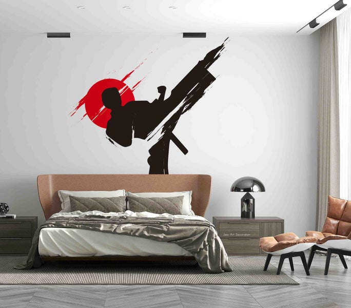 3D Abstract Taekwondo Sport Pattern Wall Mural Wall Decor Peel & Stick Wallpaper Carousel 1