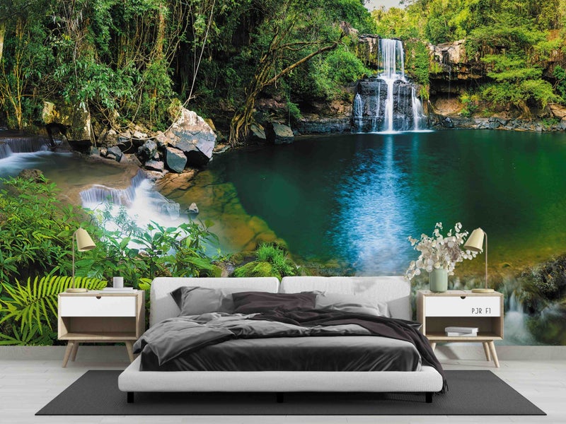 3D Green Forest Lake Landscape Wall Mural Wall Decor Peel & Stick Wallpaper Carousel 1