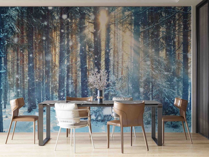 3D Forest Snow Sunshine Branch Wall Mural Wall Decor Peel & Stick Wallpaper Carousel 2