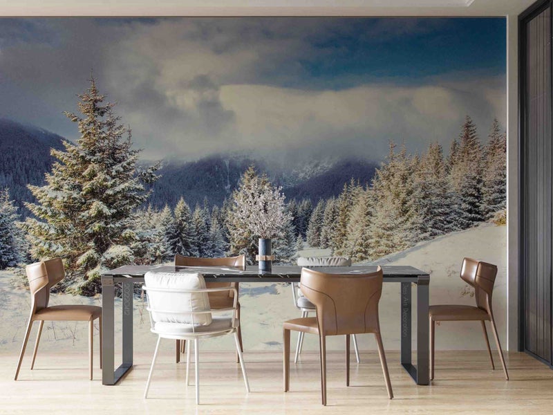 3D Landscape Snow Mountain Cloudy Wall Mural Wall Decor Peel & Stick Wallpaper Carousel 2