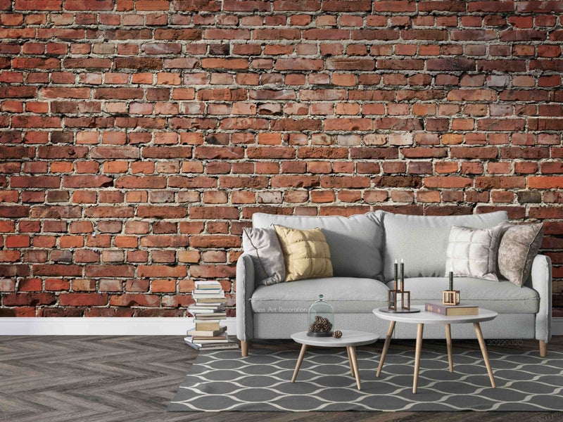 3D Abstract Red Brick Wall Mural Wall Decor Peel & Stick Wallpaper Carousel 1