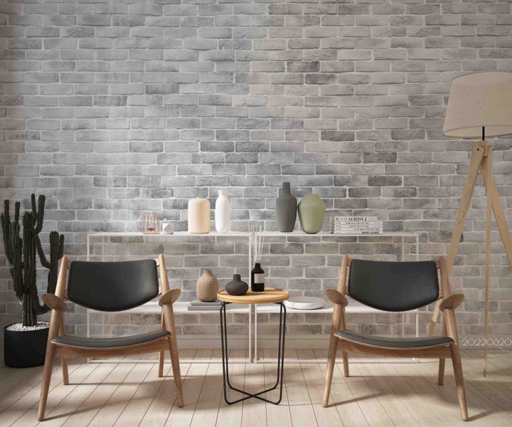 3D Abstract Grey Brick Wall Mural Wall Decor Peel & Stick Wallpaper Carousel 2