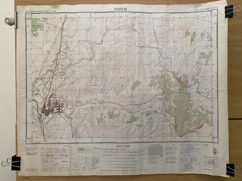 VINTAGE MAP: 'TOTEM' / Waiouru Military Camp 1965 1st edition Carousel 2