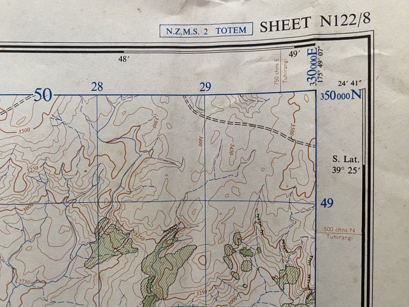 VINTAGE MAP: 'TOTEM' / Waiouru Military Camp 1965 1st edition Carousel 5