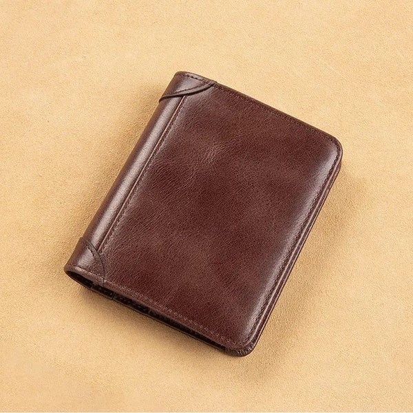 Leather RFID Blocking Wallet: Multi card n Coin Purse Wallet for Mens Brown Carousel 4
