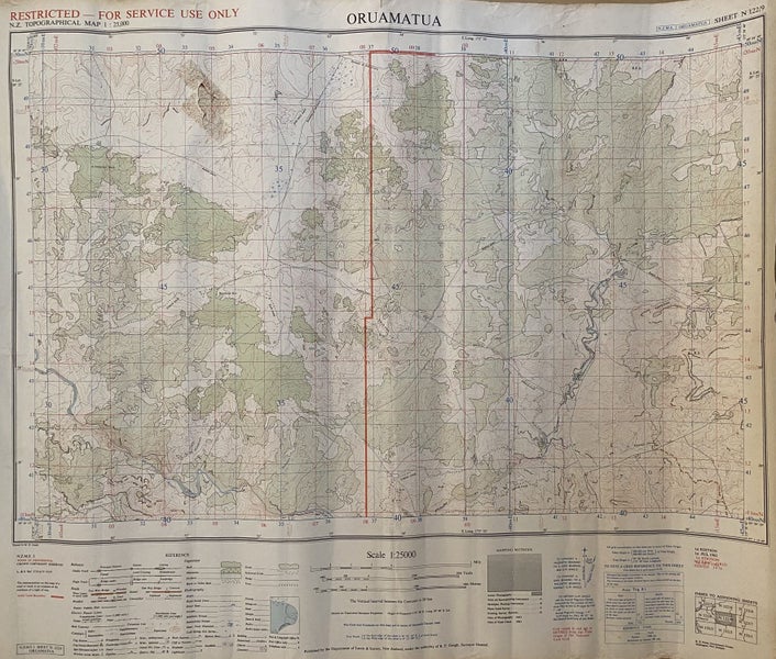 VINTAGE MAP: 'ORUAMATUA' NZMS Sheet N122/9, 1st edition Carousel 1