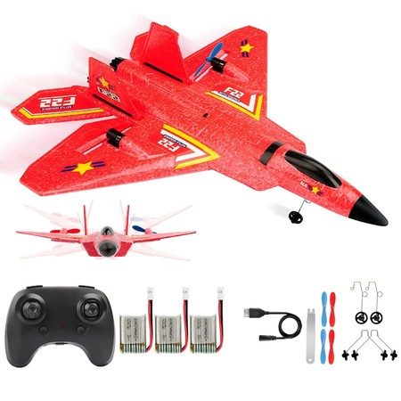 Remote Control Plane RTF F-22 Raptor,2.4Ghz 6-axis Gyro RC Airplane with Light S Carousel 1