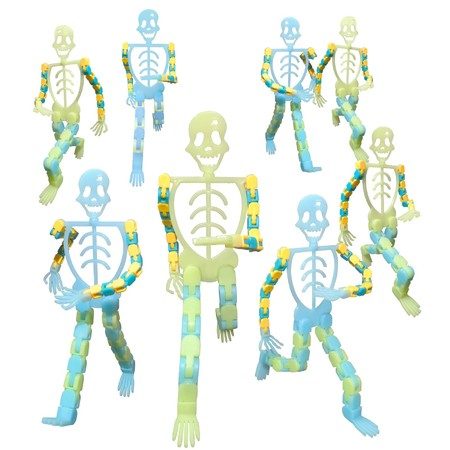 8PCS Skeleton Fidget Toys Finger Sensory Toys Fluorescent Carousel 1