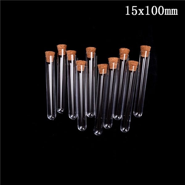 NZ Stock 10Pcs 15x100mm Plastic Test Tubes with Cork | Clear Tube Containers62931714275203112