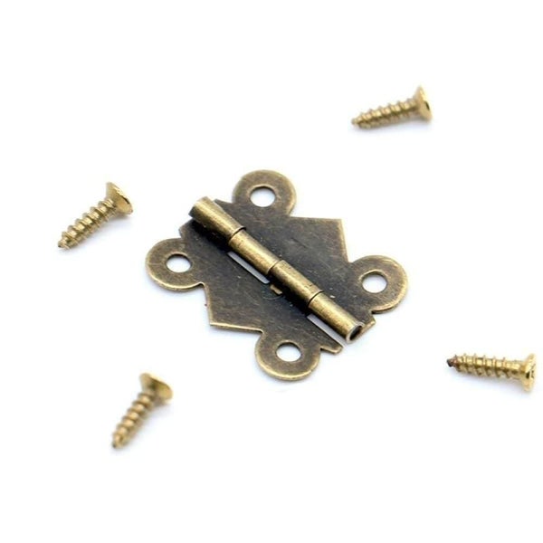 30pcs 20mm X17mm Bronze Gold Silver Mini Butterfly Door Hinges Carousel 1