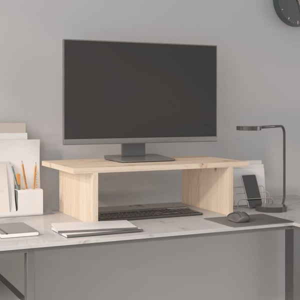 Monitor Stand 50x27x15 Cm Solid Wood Pine Notkia Carousel 1