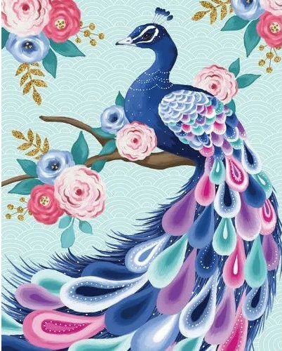 PARTIAL DIAMOND PAINTING - PEACOCK 35 X 45 CM Carousel 1