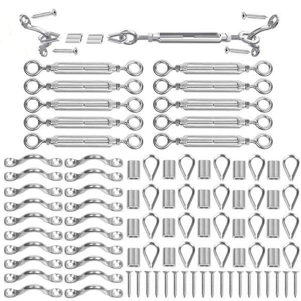 NZ Stock 110pc Stainless Steel Cable Railing Kit for 1/8" Wire Rope Carousel 1