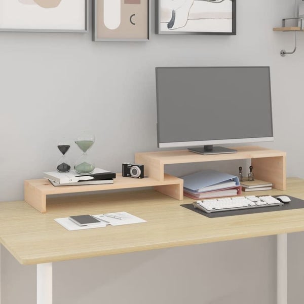 Monitor Stand (52-101)x22x14 Cm Solid Wood Pine Noaboa Carousel 1