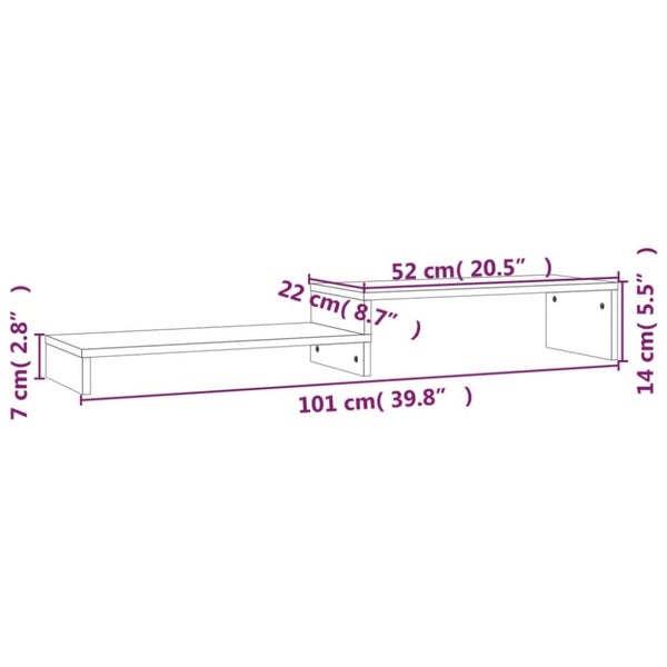 Monitor Stand (52-101)x22x14 Cm Solid Wood Pine Noaboa Carousel 2