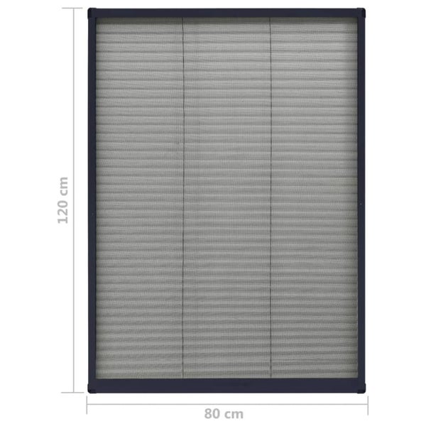 Plisse Insect Screen for Windows Aluminium Anthracite 80x120 Cm Oanllp Carousel 2