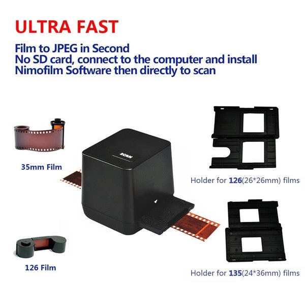 17.9 Mega Pixels Protable Negative Film Scanner Negative Converter Carousel 2