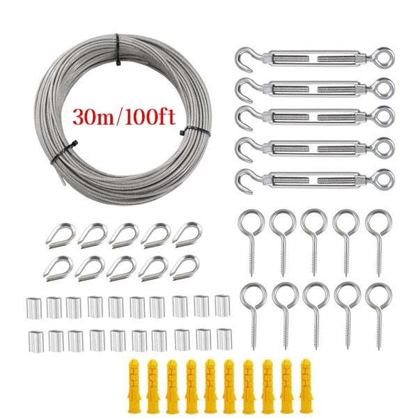 56pcs Garden Wire Picture Wire Rope & Cable Railing Kits (30m Rope) Carousel 1