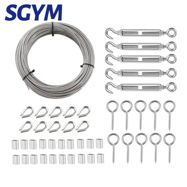 30m Garden Wire Cable Railing Fence Roll Kits PVC Coated Heavy Duty Carousel 1