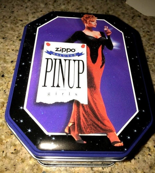 Vintage Zippo Tin 1996 PINUP Girls Tin, Joan, great condition Carousel 1
